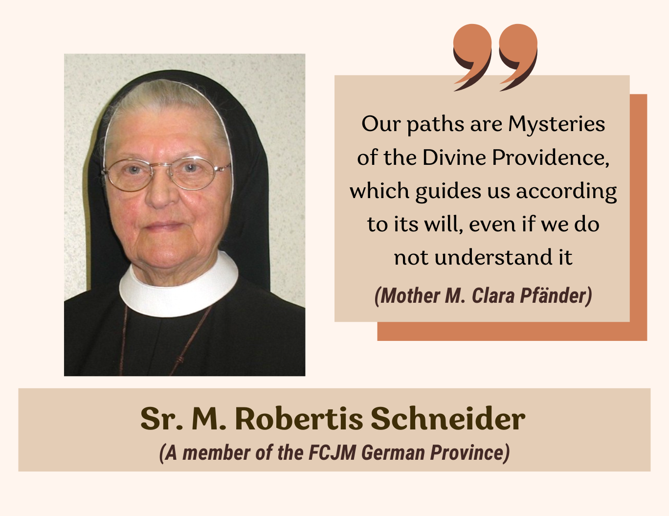 Remembrance Sister M. Robertis Schneider